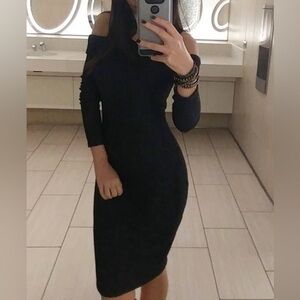 Derek Heart Gray Long Sleeve Cold Shoulder Dress Size M